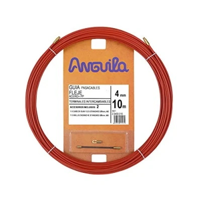 Imagen de Anguila Guía Pasacables Terminales Intercambiables Fleje de Acero + Propileno Color Rojo Diámetro 4mm 10 metros