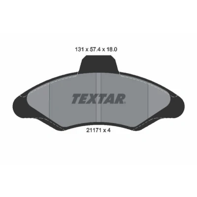 Imagen de TEXTAR 2117105 Juego de pastillas freno no preparado para indicador desgaste FORD: ESCORT 6, 5, 7