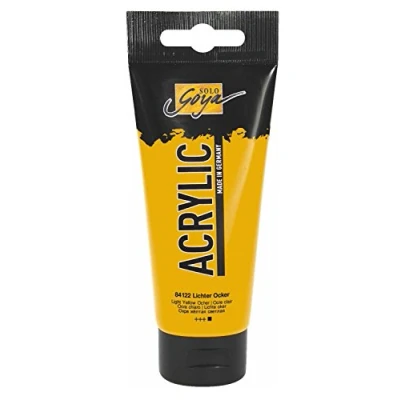 Imagen de KREUL 84122 Solo Goya Acrylic, Tubo Ocre Claro, Pintura acrílica cremosa y versátil en Calidad de Estudio, a Base Agua, Secado rápido Mate, Color Ochre, 100 ml (84122)