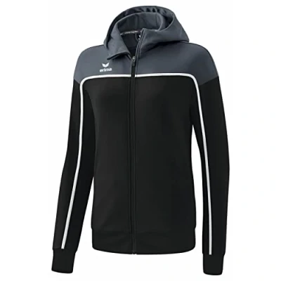 Imagen de erima Change by Chaqueta de Entrenamiento con Capucha, black grey/slate grey/blanco, 40 para Mujer