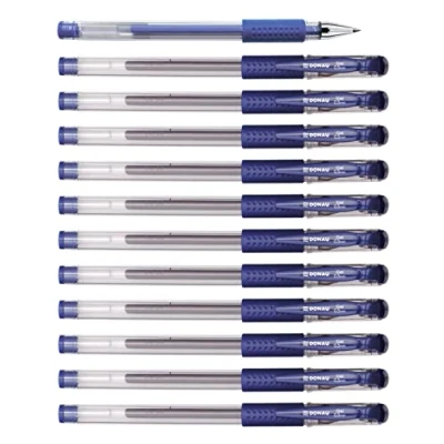 Imagen de OFFICER PRODUCTS DONAU Bolígrafo de gel gel, tinta color: azul clásico, 12 unidades (pack 12) / diámetro la bola: 0,5 mm, resistente al agua y no se desvanece