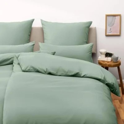 Imagen de Blumtal Juego de Funda Nórdica Microfibra Muy Suave y Transpirable Set 2 Piezas Edredón Nórdico + 1 Almohada para Cama 80, Verde Verano