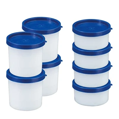 Imagen de Westmark 8 Latas de hierbas/congelador, incl. tapa, Capacidad: 4 x 100 ml, 200 apilable, Plástico, Trio, Color: Transparente/Azul, 258422E6