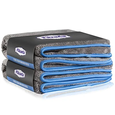 Imagen de Filzada® 2X Paños de Microfibra para Coches 1200 gsm Increíble Potencia succió Toalla Secado Coche el Cuidado Profesional del (42x48cm)