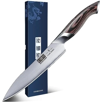 Imagen de HOSHANHO Cuchillo Multiusos Afilado de Chef, para Pelar Acero Alto Carbono, Fruta Profesional Cocina