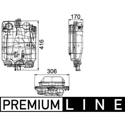 Imagen de MAHLE ORIGINAL CRT 102 000P Depósito de Agua 8L con tapa, sin sensor