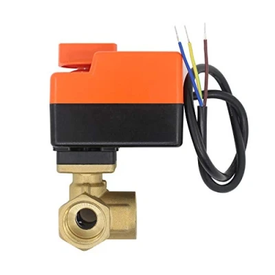 Imagen de Tipo T Valvula 3 vias motorizada o manual AC 220v electrovalvula agua 1/2 3/4 1 1/4 pulgada (1 DN32)