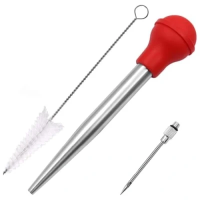 Imagen de TOPINCN Turquía Baster Herramienta De Adobo Acero Inoxidable Sabor, Inyector Condimentos Carne Resistente Al Calor Jeringa