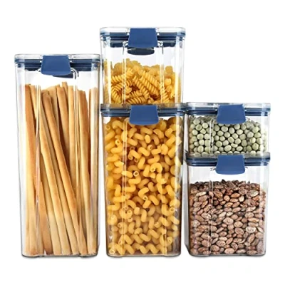 Imagen de Schramm® Juego de 5 tarros almacenamiento sin BPA tamaños en 3 colores seleccionables plástico para especias herméticos, Color:rosa