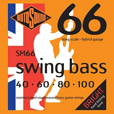 Imagen de cuerdas Rotosound para bajo eléctrico SWING 66 Stainless SETS 4 SM66 Hybrid 40 90