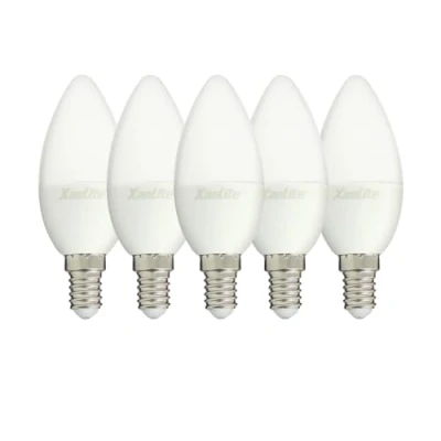 Imagen de Lote de 5 bombillas LED llama casquillo E14 W cons (40 aprox.) Luz blanca neutra