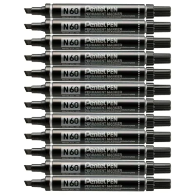 Imagen de Pentel Marcador de cincel N60 negro 14 para 12