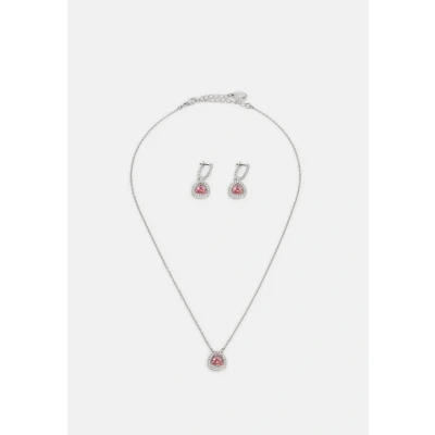 Imagen de Swarovski Conjunto de Collar y Pendientes Millenia para Mujer, con Cristal Danzante Rosa, Baño Rodio, Colección