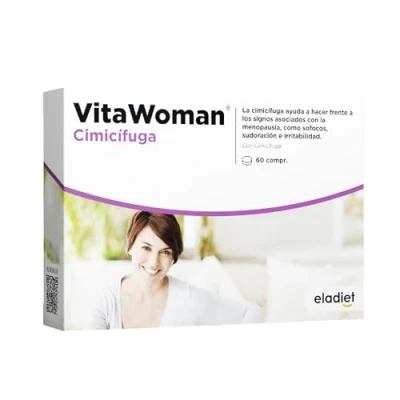 Imagen de Complemento Alimenticio con Cimicifuga VitaWoman 60 Comprimidos Ayuda a Combatir los Síntomas de la Menopausia Efecto Relajante Eladiet