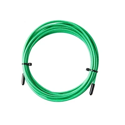 Imagen de Picsil Cable de Repuesto para Comba Saltar Cross Training, Acero con Recubrimiento PVC, Longitud 3m, Grosor 2,5 3mm, Compatible Otras Marcas (2,5 mm, Verde)