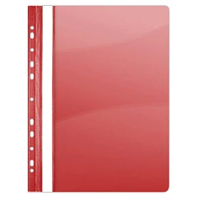 Imagen de DONAU 1704001PL 04 carpeta de plástico perforada A4 roja transparente duradero PVC duro cubierta hoja abrazadera para oficina y escuela Euro Perforación