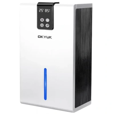 Imagen de deshumidificador eléctrico 2700 ml, para el hogar con apagado automático, luz LED de 7 colores, ideal caravanas, baños, dormitorios, sótanos (blanco)