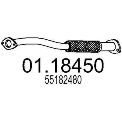 Imagen de MTS 01.18450 Tubo de escape 630 delante para silenciador intermedio ALFA ROMEO: 156 Berlina, GT, Sportwagon