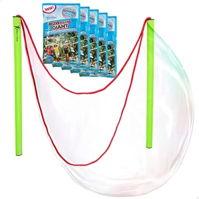 Imagen de WOWMAZING Kit De Pompas Grande Conjunto Valores Incl. Gran Varita Pompas, 5 Concentrado Pomperos Gigante Y Consejos Trucos Folleto Jabon Juguete Al Aire Libre para Niños