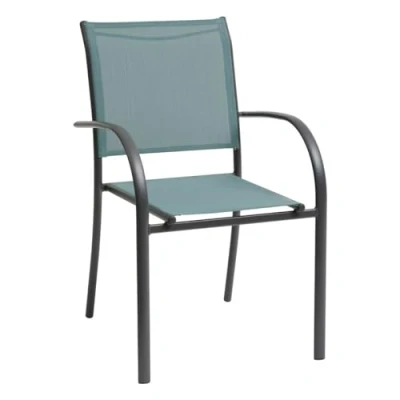 Imagen de Hespéride Sillón de jardín apilable Piazza Jade Green y Grafito