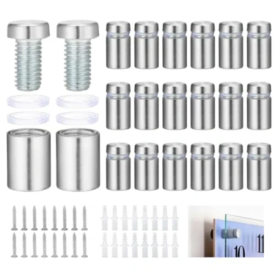 Imagen de HSEAMALL 12 x 20 mm acero inoxidable vidrio Standoff Holder tornillo, publicidad clavos tornillos de hardware 20PCS