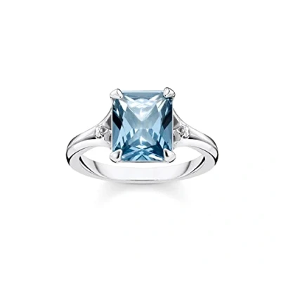 Imagen de Thomas Sabo Anillo piedra azul con luna y estrella plata de ley 925 TR2297 644 1 48