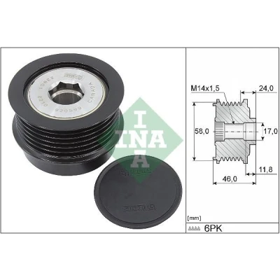 Imagen de INA 535 0355 10 Rueda Libre Alternador se requiere herramiente especial para montaje CHRYSLER: VOYAGER 4