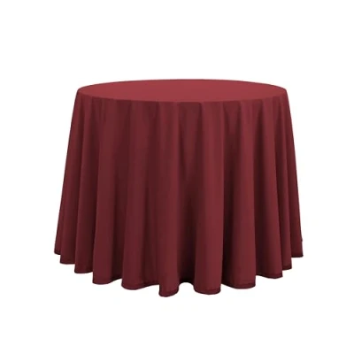 Imagen de Donegal Collections Falda Mesa Camilla Redonda 90 cm Burdeos Faldillas Invierno Altura 75 Tejido Aterciopelado Ideal Otoño/Invierno, Fabricado 100% España