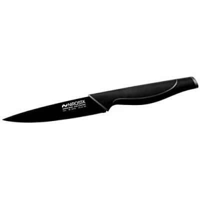 Imagen de Nirosta 43735 Cuchillo Universal Wave de Acero Inoxidable con Mango Suave al Tacto, Afilada a Mano Revestimiento Antiadherente (Longitud la Hoja: 15 cm), cantidad: 1 Pieza