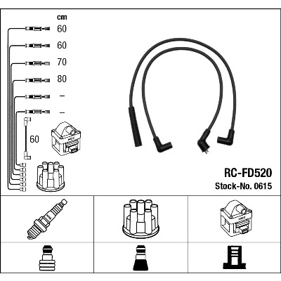 Imagen de NGK 0615 Juego de Cables Encendido 5
