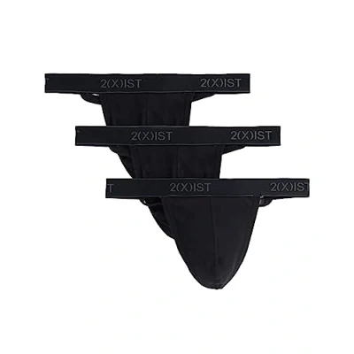 Imagen de 2(X)IST Tangas de algodón esencial para hombre, 3 unidades Azul Small