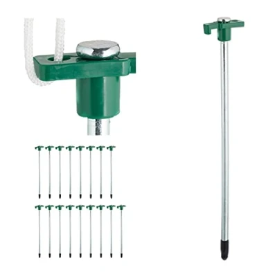 Imagen de Relaxdays Felsbodenhering Set de 18 Piquetas Camping, Estacas Suelo Rocoso, 25 cm, Acero, Clavijas Resistentes Tiendas Campaña, Verde