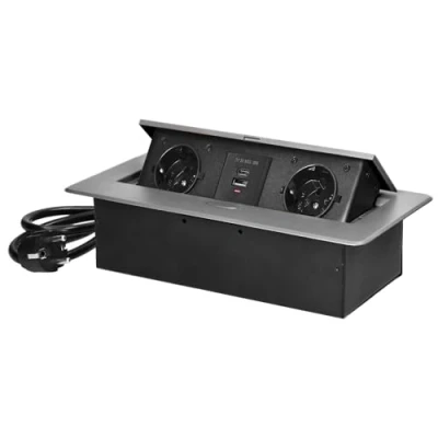 Imagen de Miratic Regleta Enchufes Enchufe Multiple con Borde Plano Fresado Regletas Cargador USB 2 2P+Z (Schuko) 2X (typ A+C; 3,6A) Cable de 1,5 m