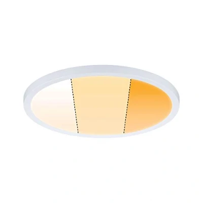 Imagen de Paulmann 92990 Panel LED, luminaria empotrable Areo VariFit IP44, 3 Step Dim, 230 mm, redondo, incl. 1x16 W, regulable, blanco mate, plástico, 2000 K