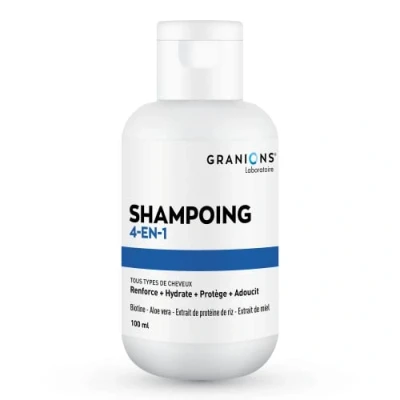 Imagen de Granions CHAMPÚ 4 en 1 Todo Tipo de Cabello Fortalece + Hidrata Protege Suaviza Biotina Aloe Vera Extracto Proteínas Arroz Miel 300 ml