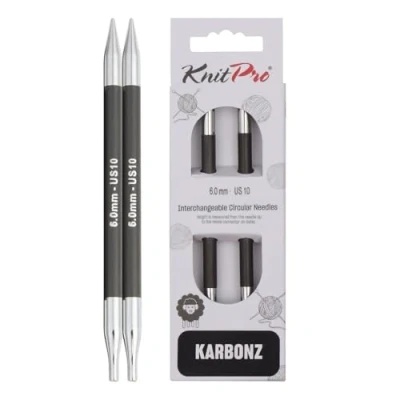 Imagen de Knit Pro KnitPro Karbonz (6.00mm) Puntas de Aguja Intercambiables Circulares Especiales 1 Unidad