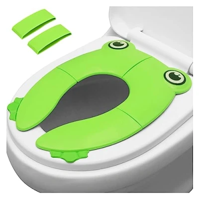 Imagen de PandaEar Adaptador WC Niños Portatil Reductor de Inodoro para Viajes y Entrenamiento Baño Ideal Niñas (Verde)