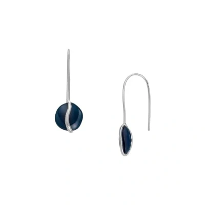 Imagen de SKAGEN Pendientes para mujer en Acero Inoxidable o Semipreciosos con Cierre de Alambre Abierto, Negro Azabache