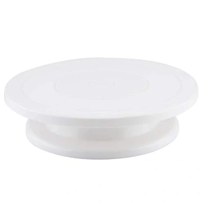Imagen de Soportes para pasteles Tocadiscos decoración de Soporte giratorio repostería Juego herramientas decoración(blanco)