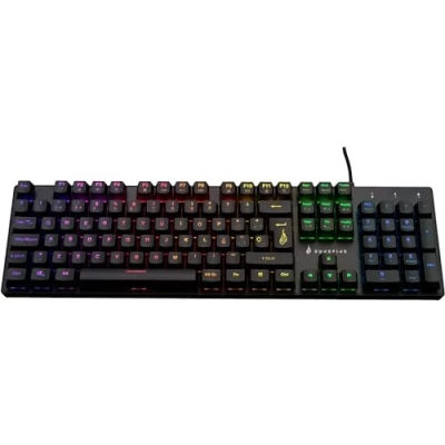 Imagen de SureFire Kingpin M2 Teclado Mecánico para Gaming Español, Multimedia Tamaño Completo RGB con Iluminación, 100% Teclas Anti Ghosting, Disposición Española QWERTY