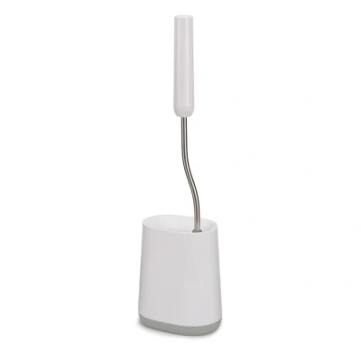 Imagen de Joseph Flex Lite Escobillero fino en Silicona Higiénico, escobilla de baño con mango resistente, piña flexible, sistema antigoteo, antiobstrucción, limpieza profunda Blanco/Gris, Pequeño