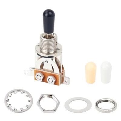 Imagen de Banworks Interruptor selector de pastillas Metric 3 vías para guitarra Epiphone EPI LP estilo Les Paul JT/DWQ 01 cromado con punta negra