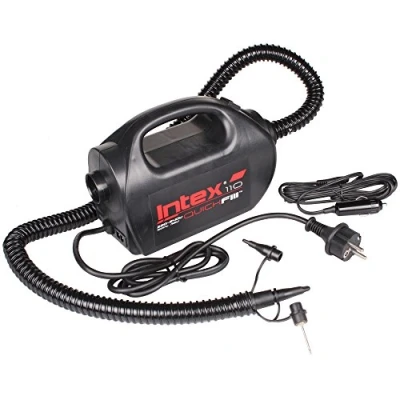 Imagen de Intex 68609, Hinchador Eléctrico 220 240 V Con Boquilla De Aguja Elektrische Luftpumpe Fã R In Und Outdoor 230v 12v Mehrfarbig Negro, 12.5 X 25.5 15.5 Cm