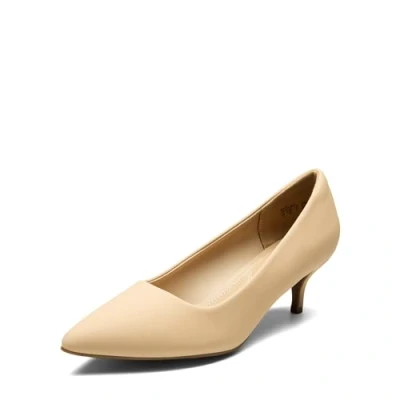 Imagen de DREAM PAIRS Zapatos de Tacón Bajo Clásicos Mujer Zapatillas con Fina Salón PU Plantilla Acholchada,Size 41,Desnudo/Nubuck,Moda