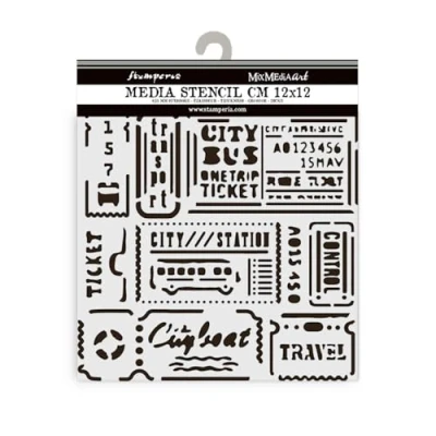 Imagen de Stamperia Plantillas gruesas para álbumes de recortes, álbumes, tarjetas, diarios y más, material flexible, fácil limpiar, perfecto aficiones, manualidades regalos (tipo viaje,