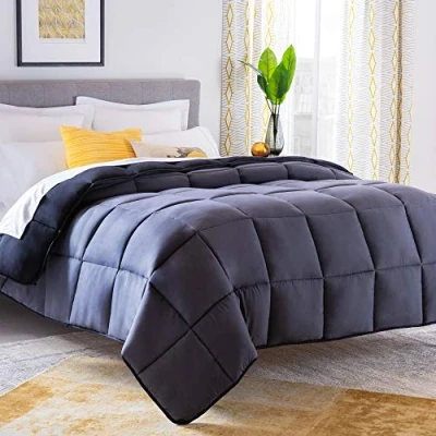 Imagen de Linenspa edredón para Todas Las Estaciones, de Microfibra tamaño King, 10,5 TOG, sin Funda y Reversible, Oeko Tex, Alternativo al plumón, Negro/Grafito