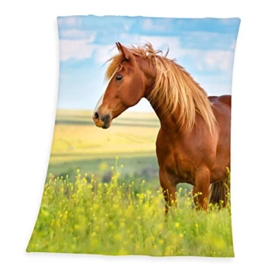 Imagen de Herding Young Collection Manta de Forro Polar, diseño Caballo, 130 x 160 cm, poliéster