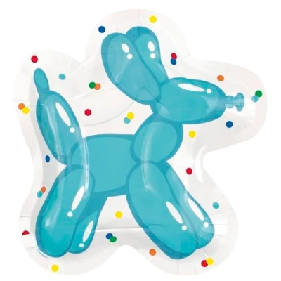 Imagen de Unique Platos de Papel Ecológicos 21 cm Fiesta Cumpleaños Perro con Globo 8 Unidades (Paquete 1), Multicolor (21934EU)