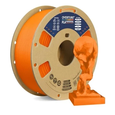 Imagen de OVERTURE PLA Plus (PLA+) Filamento 1,75 mm Dureza Profesional Rollo Mejorado, Premium 1 kg (2,2 libras), Precisión Dimensional 99% Probabilidad +/ 0.02 (Naranja)