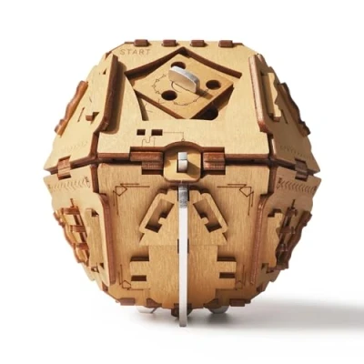 Imagen de Puzzle Potato La Piedra Filosofal Juego de Escape Room Box Caja Madera Rompecabezas 3D del Tesoro (Metal)